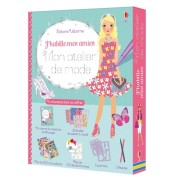  Coffret Mon atelier de mode - Contient : 1 carnet, 25 feuilles de papier à motif, plus de 200 autocollants, plus de 100 décalcomanies, 3 pochoirs, 2 feutres  