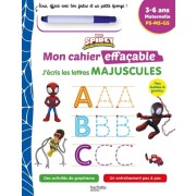  J'écris les lettres majuscules Spidey et ses amis extraordinaires - Maternelle PS-MS-GS - Avec 1 feutre effaçable  