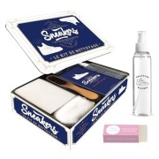  La box des Sneakers - Le kit de nettoyage - Coffret avec une brosse de nettoyage, deux gommes, une serviette microfibre et un petit flacon spray 