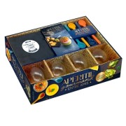  Apéritif gourmand entre amis - Coffret avec 4 verrines, 4 cuillères, 4 ardoises apéritives et 1 livret de recettes 
