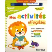  Mes activités effaçables Moyenne section - Pour apprendre le graphisme, les lettres, les chiffres. Avec un feutre  