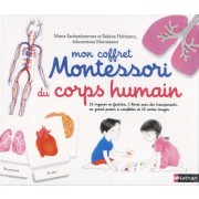  Mon coffret Montessori du corps humain - Avec 12 organes en feutrine, 1 livret avec 4 transparents, 13 cartes et 1 poster à compléter 