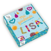  Ma guirlande en laine et pompons - Avec 3 pelotes de laine de 50 mètres, 2 cercles pour pompon rond, plus de 30 stickers dorés, des gabarits et un mode d'emploi 