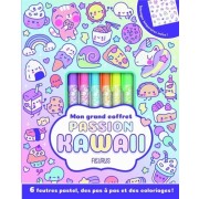  Mon grand coffret passion kawaii - Avec 6 feutres et une planche de tatouages éphémères 