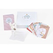  La boîte enchantée de bébé - Coffret avec 1 doudou, 1 album et des cartes étapes 