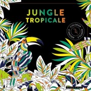  Black coloriage - Jungle tropicale 