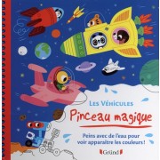  Les véhicules - Peins avec de l'eau pour voir apparaître les couleurs ! Avec 1 pinceau  