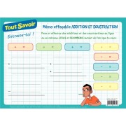  Tout savoir ; mémo effacable addition et soustraction 