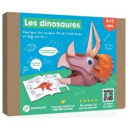 Les dinosaures - Kit ludo-éducatif 8-12 ans - Fabrique ton masque 3D de tricératops et déguise-toi ! 