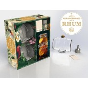  Coffret Petits arrangements avec le rhum - Avec 2 tonneaux en verre, 1 entonnoir en inox et 4 étiquettes 