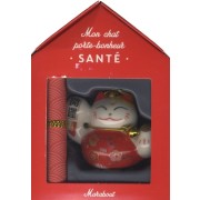  Mon chat porte-bonheur Santé - Coffret avec 1 figurine chat en porcelaine et 1 parchemin 