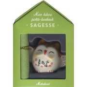  Mon hibou porte-bonheur Sagesse - Coffret avec 1 figurine hibou en porcelaine et 1 parchemin 