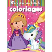  Mon premier bloc de coloriages - Princesse et Licorne  