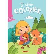  J'aime colorier Petite fille et renards  