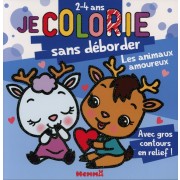  Je colorie sans déborder les animaux amoureux - Avec gros contours en relief !  