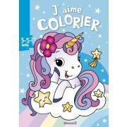  J'aime colorier (3-5 ans) (Licorne sur fond bleu) 