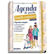  Agenda de poche 2024 de la famille organisée - rose (de sept. 2023 à déc. 2024) 