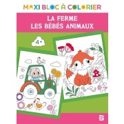 Maxi bloc à colorier - Ferme + bébés animaux 