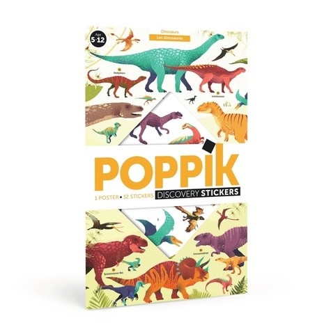  Poppik Les dinosaures - 1 poster + 72 stickers repositionnables 