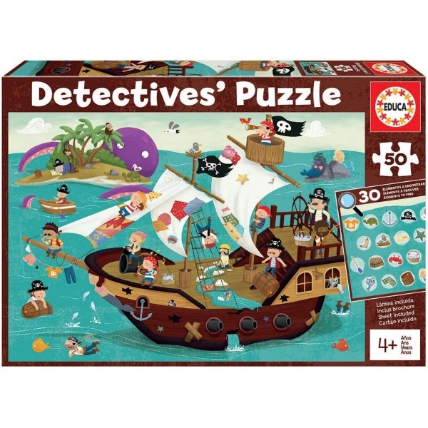 PUZZLE DETECTIVE LE BÂTEAU PIRATE 50PCS 18896