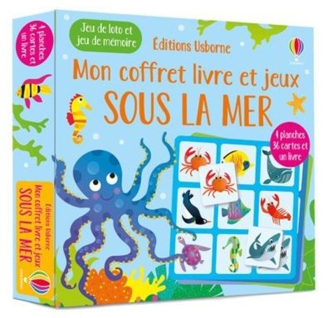  Sous la mer - Jeu de loto et de mémoire - 4 planches, 36 cartes et un livre 