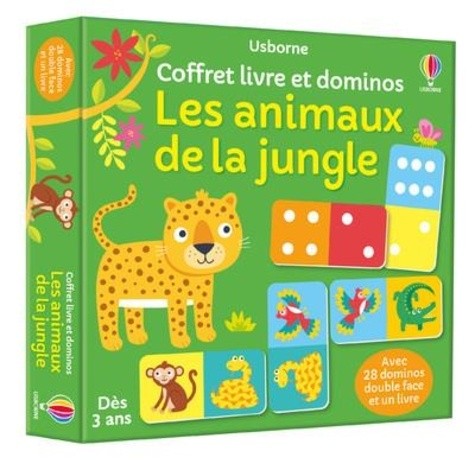  Les animaux de la jungle - Mon coffret livre et dominos 