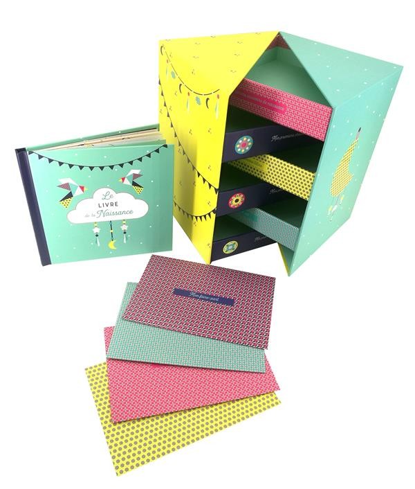 Coffret album de naissance avec tiroirs