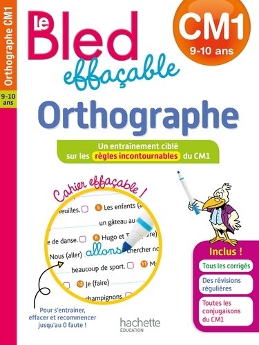  Le BLED effaçable Orthographe CM1  