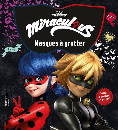  Masques à gratter Miraculous - Avec 1 stylet  