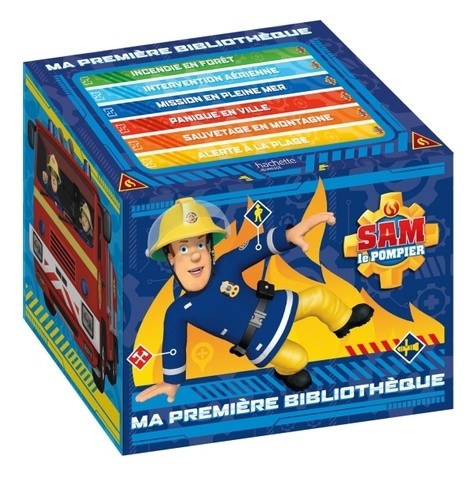  Ma première bibliothèque Sam le pompier - Coffret avec 6 livres : Incendit en forêt ; Intervention aérienne ; Mission en pleine mer ; Panique en ville ; Sauvetage en montagne ; Alerte à la plage  