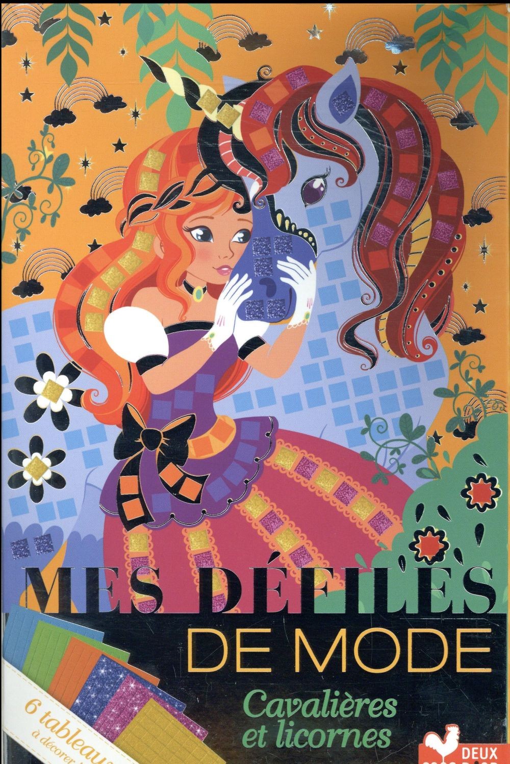 Défilés de mode ; cavalières ; boîte créative avec mosaïques mousse brillantes Défilés de mode ; cavalières ; boîte créative avec mosaïques mousse brillantes