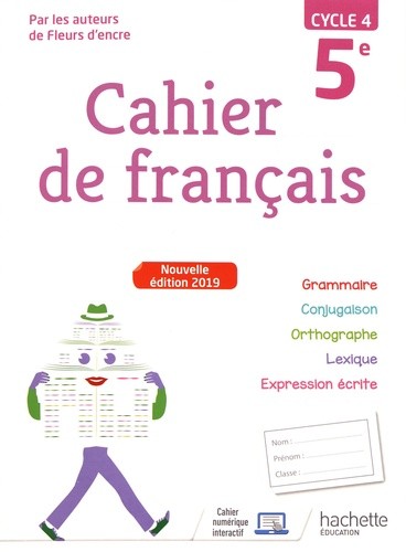  Cahier de français 5e cycle 4  