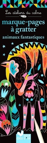  Marque-pages à gratter animaux fantastiques - Avec 15 marque-pages détachables et 1 stylet  