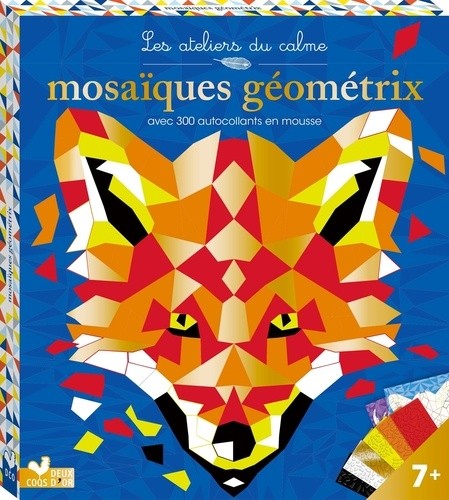  Mosaïques Géométrix avec 200 autocollants en mousse - Avec 2 tableaux à décorer, 6 planches de mosaïques autocollantes en mousse 