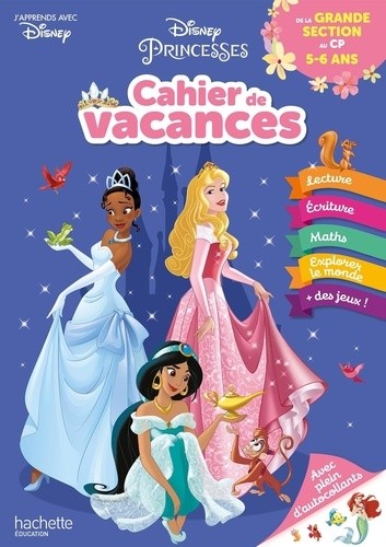  Cahier de vacances de la grande section au CP 5-6 ans - Disney Princesses  
