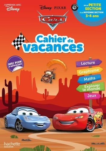  Cahier de vacances de la Petite Section à la Moyenne section - Disney Cars  