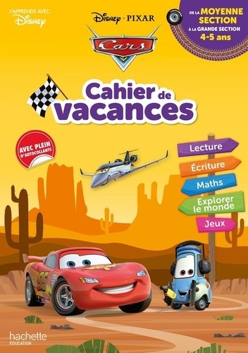 Cahier de vacances de la Moyenne Section à la Grande Section - Disney Cars  