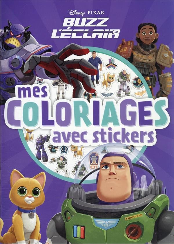  Mes coloriages avec stickers ; Buzz l'éclair 