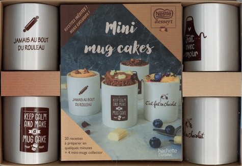  Mini mugs cake - Coffret avec un livre de 20 recettes et 4 mini-mugs collector 
