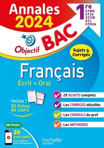  Annales Français 1res STMG - STI2D - ST2S - STL - STD2A - STHR  