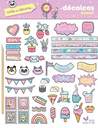  Colle et décore - Décalcos kawaii 