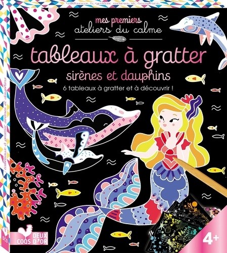  Tableaux à gratter sirènes et dauphins - 6 tableaux à gratter et à décourvir ! 