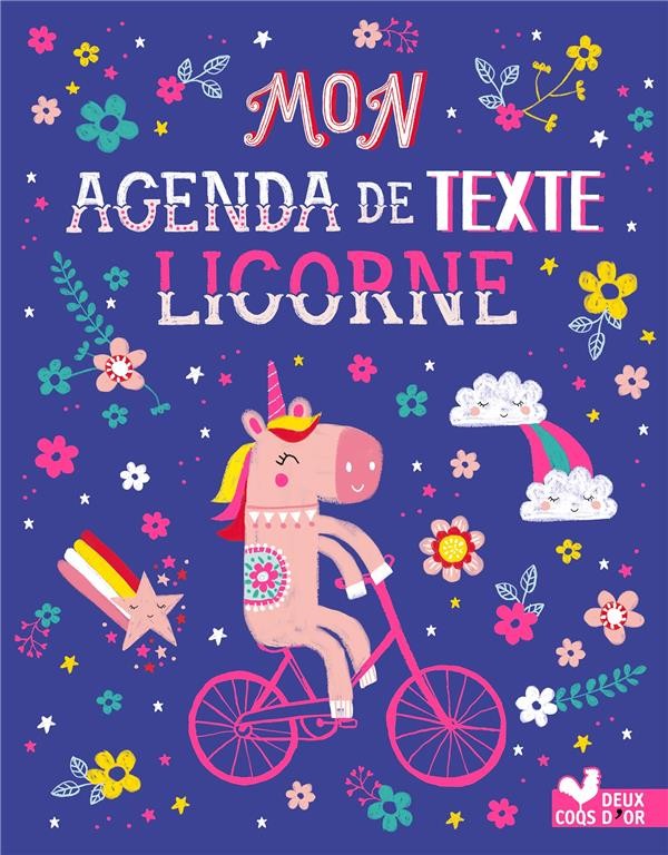  Mon agenda de texte licorne 