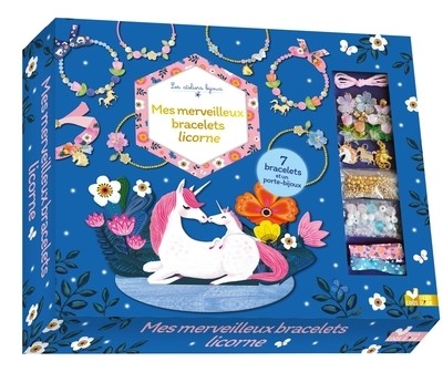 MES MERVEILLEUX BRACELETS LICORNES - COFFRET AVEC SUPPORT A BIJOUX ET