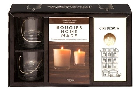 Bougies Home Made - Coffret avec 2 verres à bougie, 2 mèches en coton, 1 sachet de cire de soja et 1 livret Bougies Home Made - Coffret avec 2 verres à bougie, 2 mèches en coton, 1 sachet de cire de soja et 1 livret