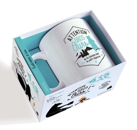  Coffret Attention gros ours ! - Contient 1 mug XXL et 1 livre de survie 