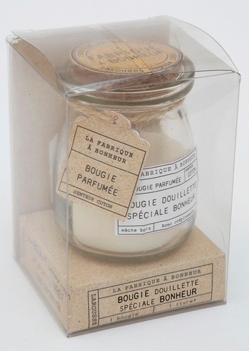  Bougie douillette spéciale bonheur - 1 bougie senteur coton et 1 petit livret 100% bonheur 