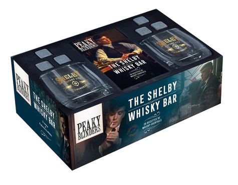  Coffret Peaky Blinders The Shelby Whisky Bar - Avec 2 verres à Whusky et 6 pierres à Whisky 