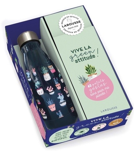 Coffret Vive la green attitude ! - Avec 1 gourde en métal, intérieur inox 