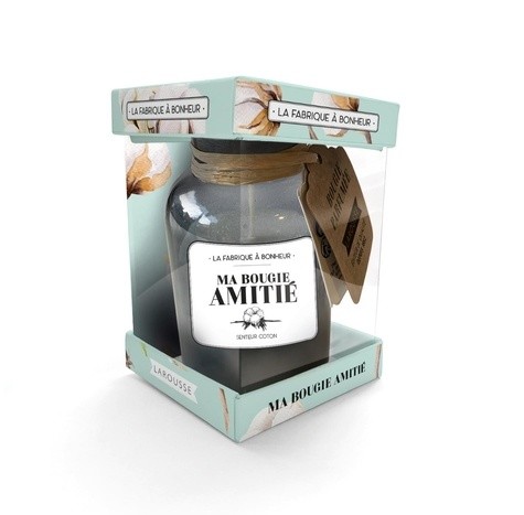  Coffret Ma bougie Amité - Avec 1 bougie senteur coton et 1 livret amitié 